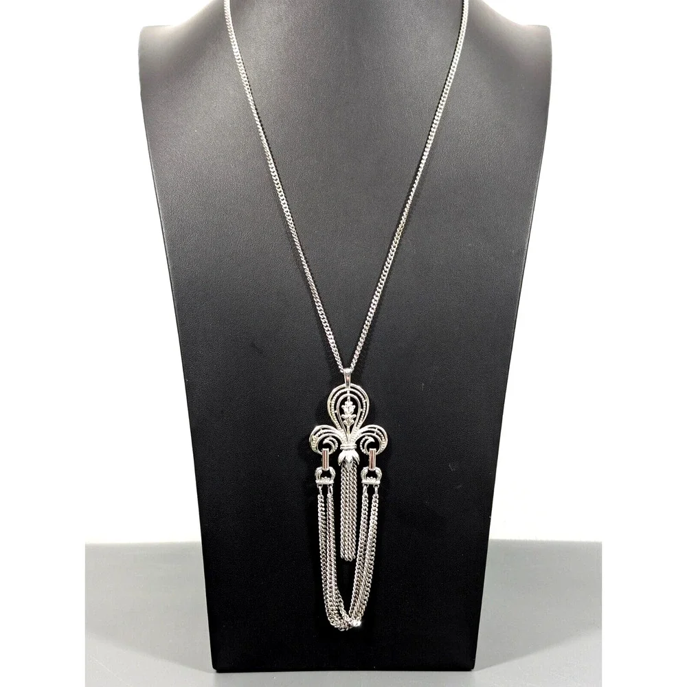 VTG Sarah Coventry Grecian Convertible Necklace Bracelet Set Fleur De Lis‎